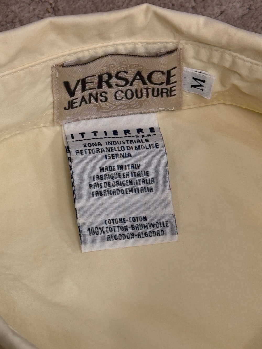 Vintage 90s Versace Jeans Couture Ittierre Shirt M Italy Medusa Buttons